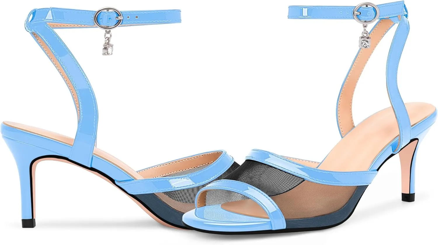 100FIXEO Women's High Heel Sandals - Fashionable Silver Open-Toe Summer Shoes for Weddings, Parties, Office & Evening Events