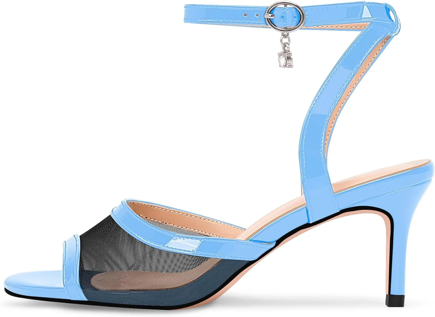 100FIXEO Women's High Heel Sandals - Fashionable Silver Open-Toe Summer Shoes for Weddings, Parties, Office & Evening Events