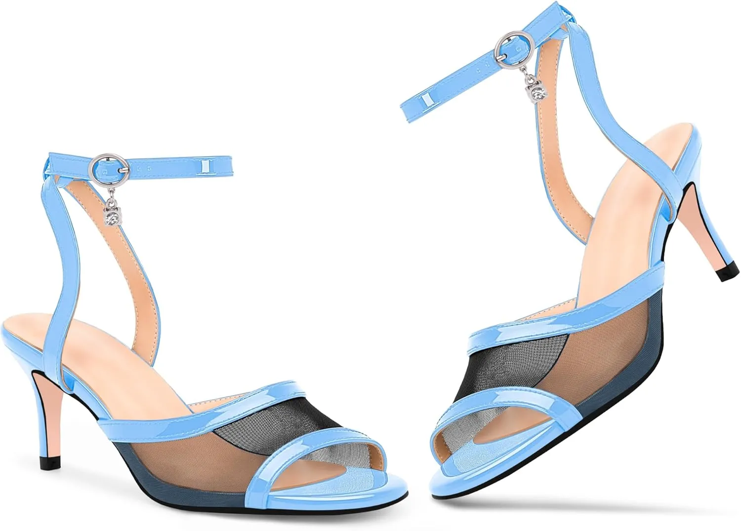 100FIXEO Women's High Heel Sandals - Fashionable Silver Open-Toe Summer Shoes for Weddings, Parties, Office & Evening Events