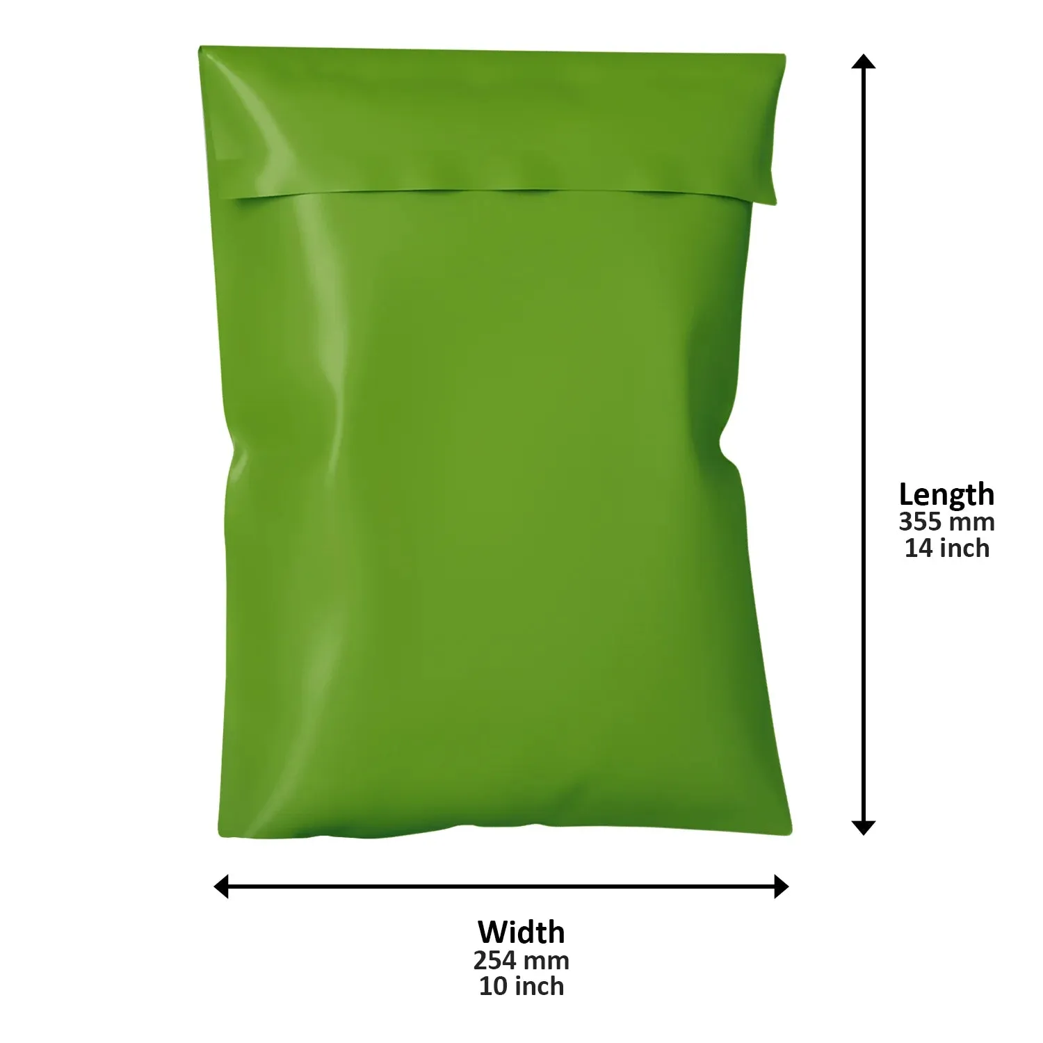10x14 Inch Green Plastic Postage Bags - Mailing Bags for Parcels
