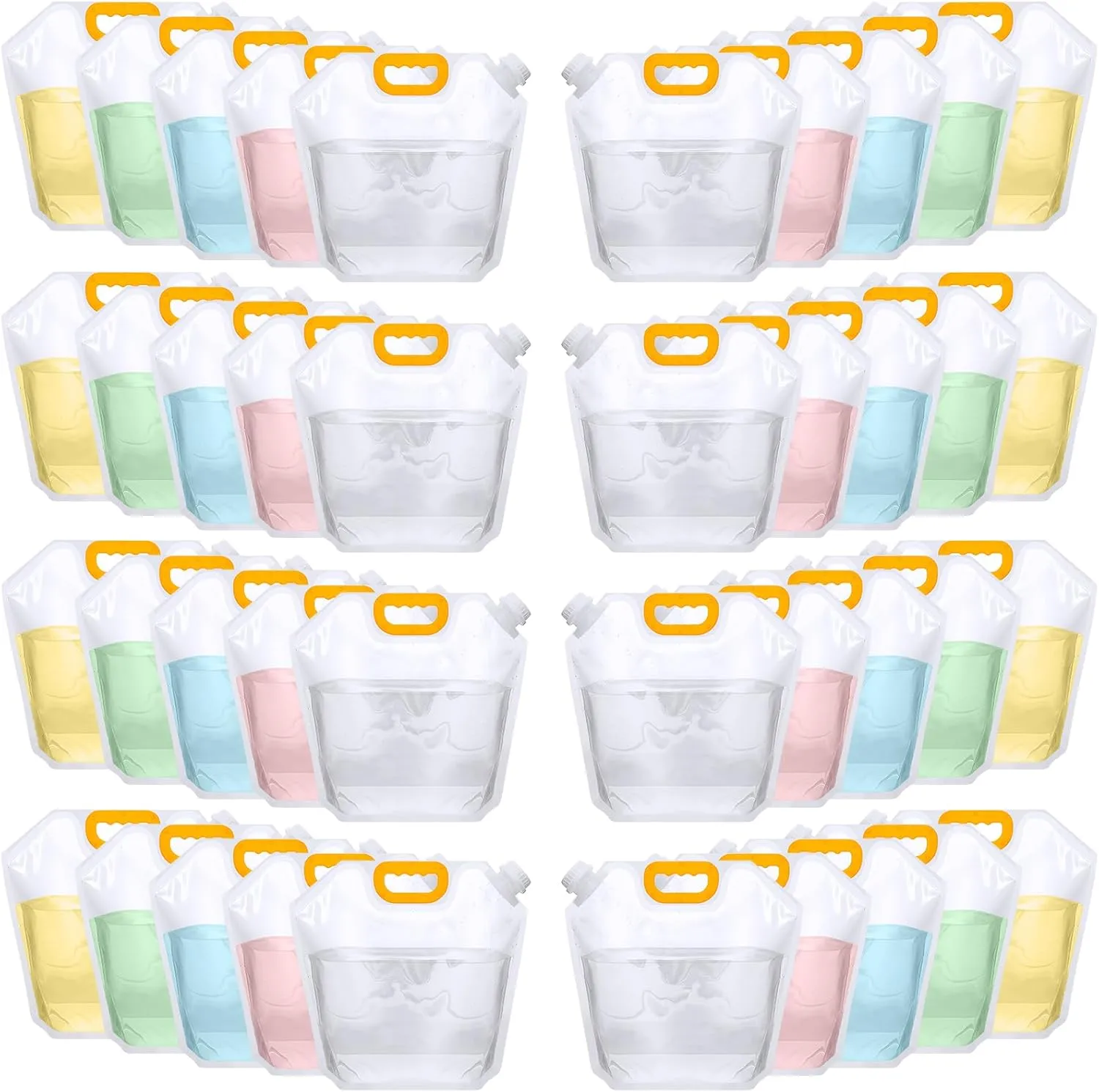 1.3 Gallon Collapsible Water Storage Bag Emergency Jug Container Clear Plastic Water Bladder for Outdoor Sport Camping Hiking No Leak, Freezable, Odorless, Flat Folding (No Scale)