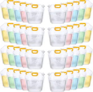 1.3 Gallon Collapsible Water Storage Bag Emergency Jug Container Clear Plastic Water Bladder for Outdoor Sport Camping Hiking No Leak, Freezable, Odorless, Flat Folding (No Scale)