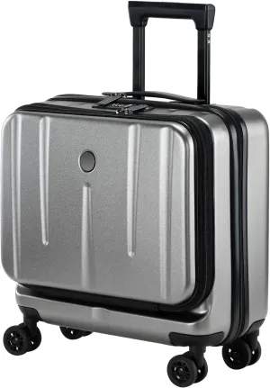 16 Inch Carry On Luggage with 2 Compartments for 14” & 15” Laptop, 16.14*8*17.12” Rolling Briefcase, Lightweight Hardshell ABS PC Suitcase with Spinner Silent Wheels, for Business Trip, Dark Gray