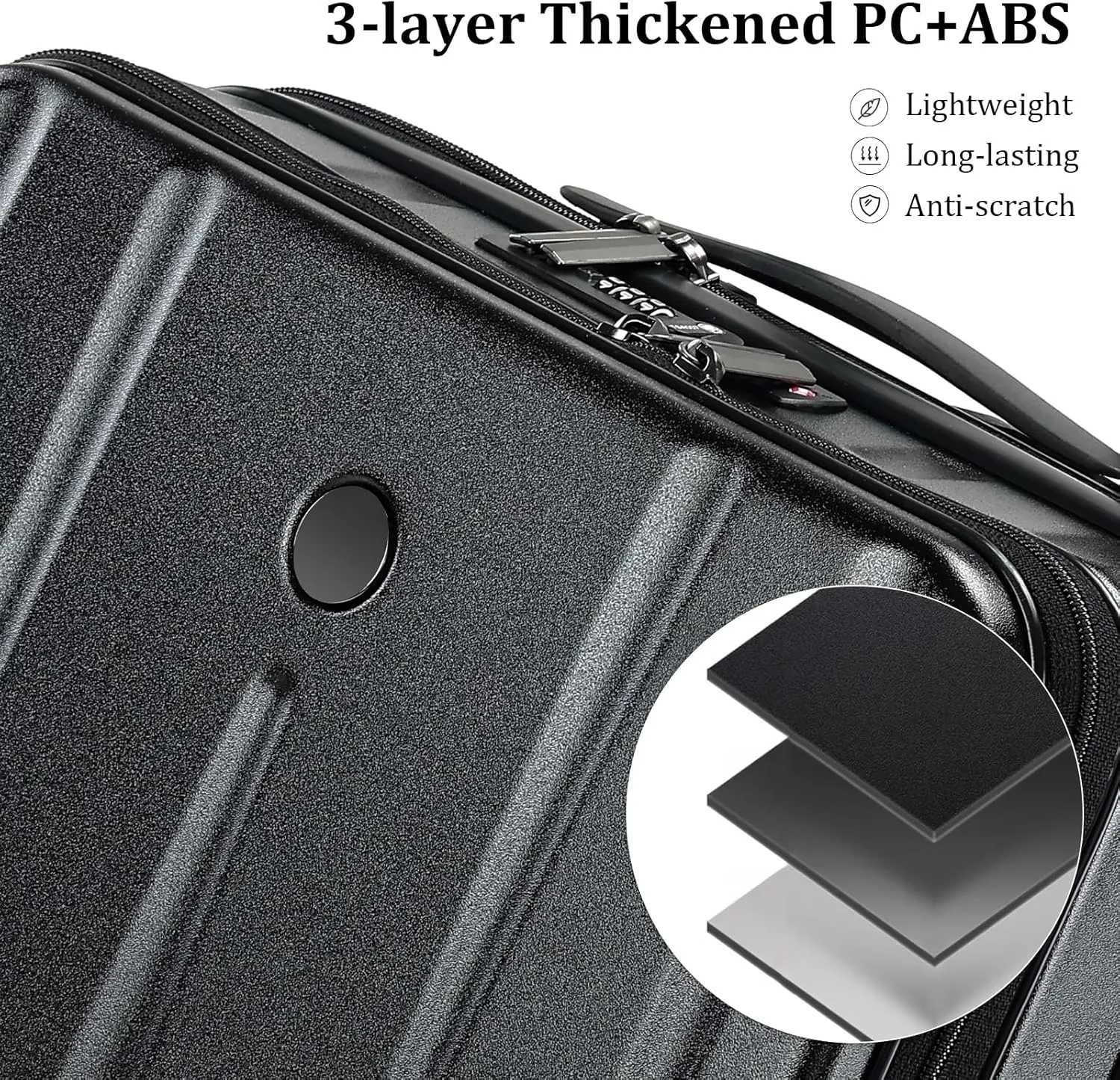 16" Carry On Briefcase Luggage with 2 Laptop Compartments, Lightweight Hardshell Suitcase with Spinner Silent Wheels, for Commute Work Business Trip, Black