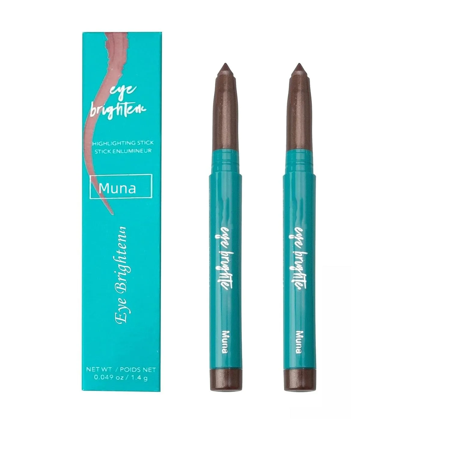 2 Pack Eye Thrive Eye Shadow Stick Long Lasting Waterproof Glitter Highlighting Eye Stick (Muna, 1.4g/0.049oz)