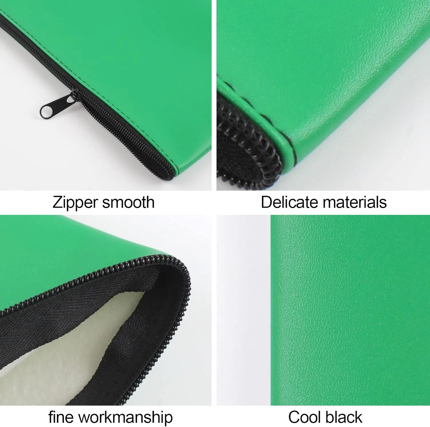 2 Pieces Money Bags With Zipper , 11x6.1 inch Money Pouch, Bank Bag, Cash Bag , Check Wallet, Cosmetics(Green)