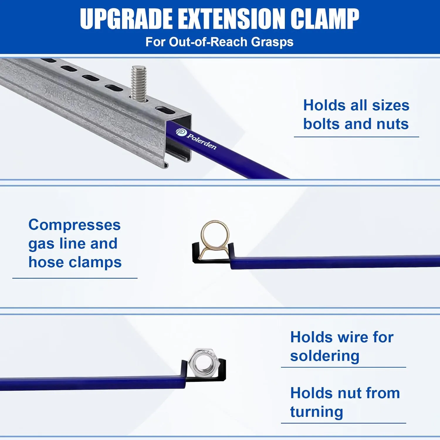2025 Upgrade Extension Clamps Tool, Hold Nuts, Bolts & Hose Clamps-Your Third Hand in the Tight Space Extension Clamp Tight Tool, Versatile Vise Grip for Small Spaces 3 Year Warranty