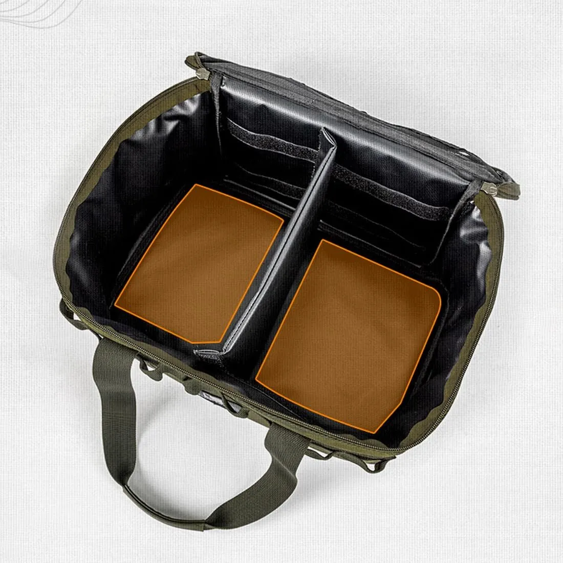 20L Tool Tote Bag Collapsible Tactical Bags for Outdoor Garden Tool Bag Camping Travel Picnic Garage Trunk Organizer, Multifunctional Waterproof Picnic Basket, Tent Stakes Organizer (Khaki)