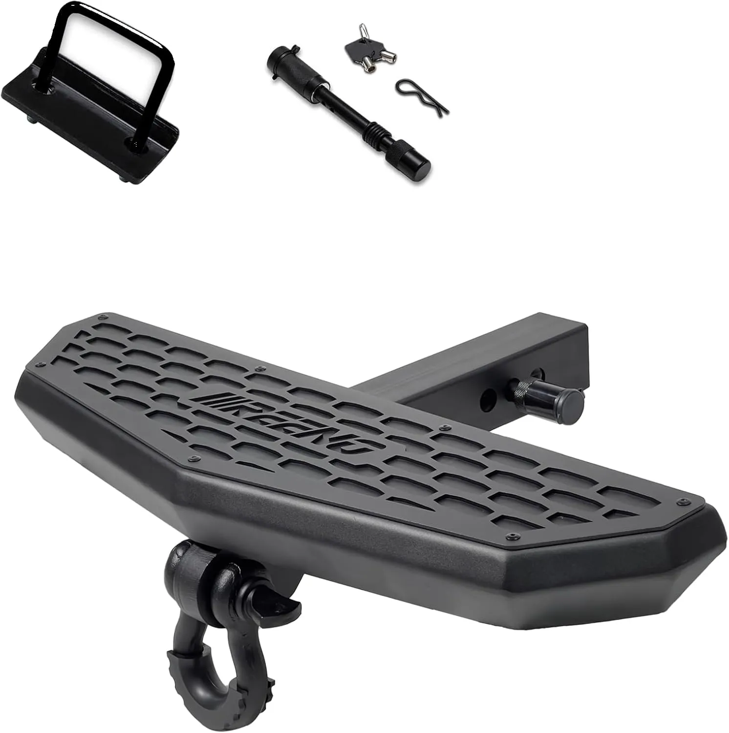 24" Hitch Step Armor Fit for 2" Hitch Receiver Pickup Truck&Trailer&SUV Rear Bumper Guard Protector|Anti-Slip Design&with Traction Function | with Pin Lock and Stabilizer