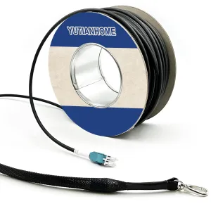 250ft/75m OD-5mm Industrial TPU OM3 Fiber LC to LC Outdoor Armored Fiber Patch Cable, Duplex Multimode Fiber Optic Cable, 40Gb 10Gb, 50/125, Uniboot LC-LC with Pulling Eye Kit Installed on one end