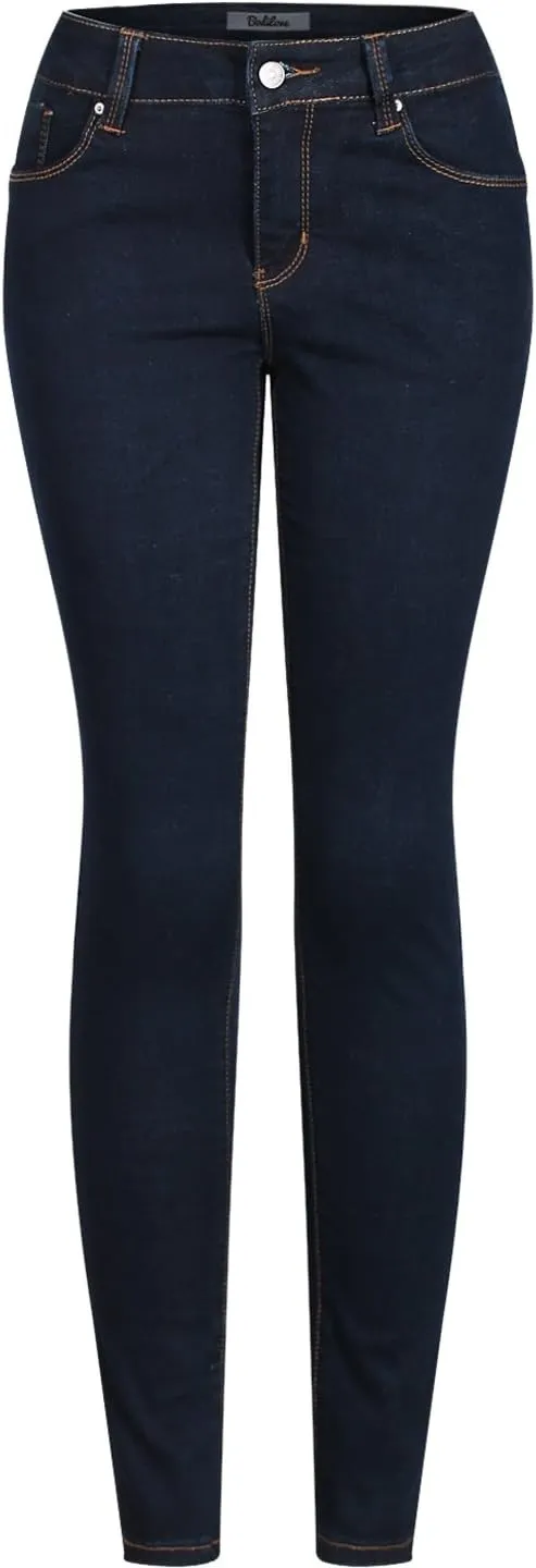 2LUV Women's Stretchy 5 Pocket Dark Denim Skinny JeansÂ