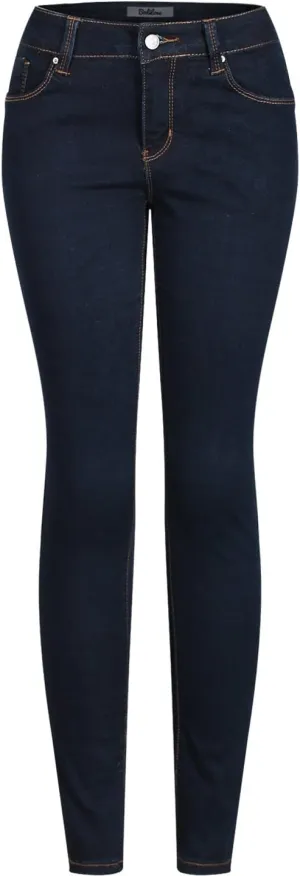 2LUV Women's Stretchy 5 Pocket Dark Denim Skinny JeansÂ