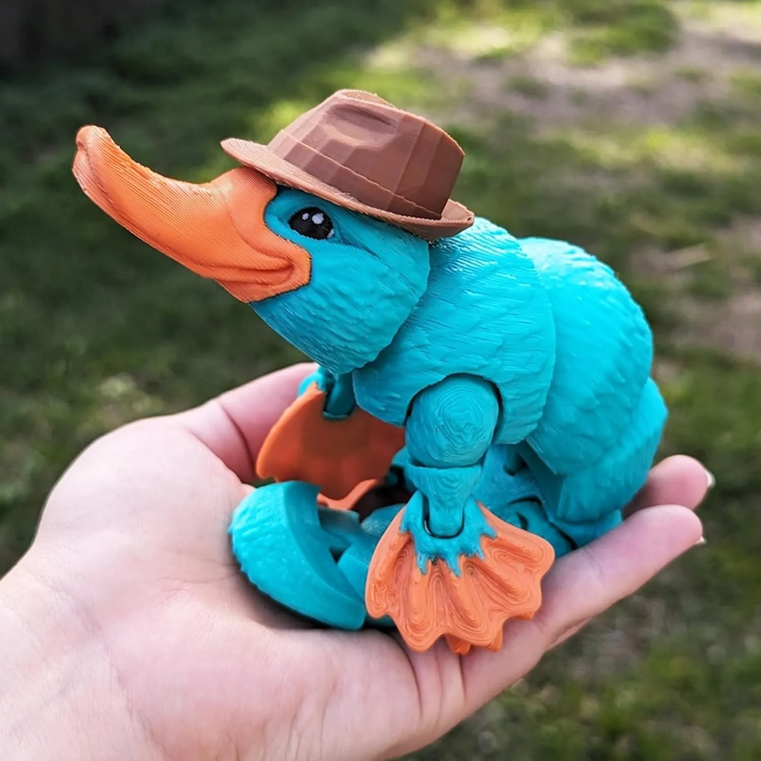 3D Printed Articulated Platypus, Flexible Dynamic Animals Toys,Easter Basket Stuffers Prefilled Easter Egg Fillers, Adults Fidget Toys for Autism ADHD (Small-6Inch)