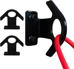 3PCS Black Resistance Band Wall Anchor - Heavy Duty Wall Mount for Home Gym, Strength Training, Yoga, Suspension Workouts, and Physical Therapy