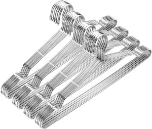 40 Pack Stainless Steel Clothes Hangers,Metal Hanger with Non Slip Notch,Heavy Duty Wire Hanger,Space Saving Closet Hangers for Closet,Pants,Shirts,Coat