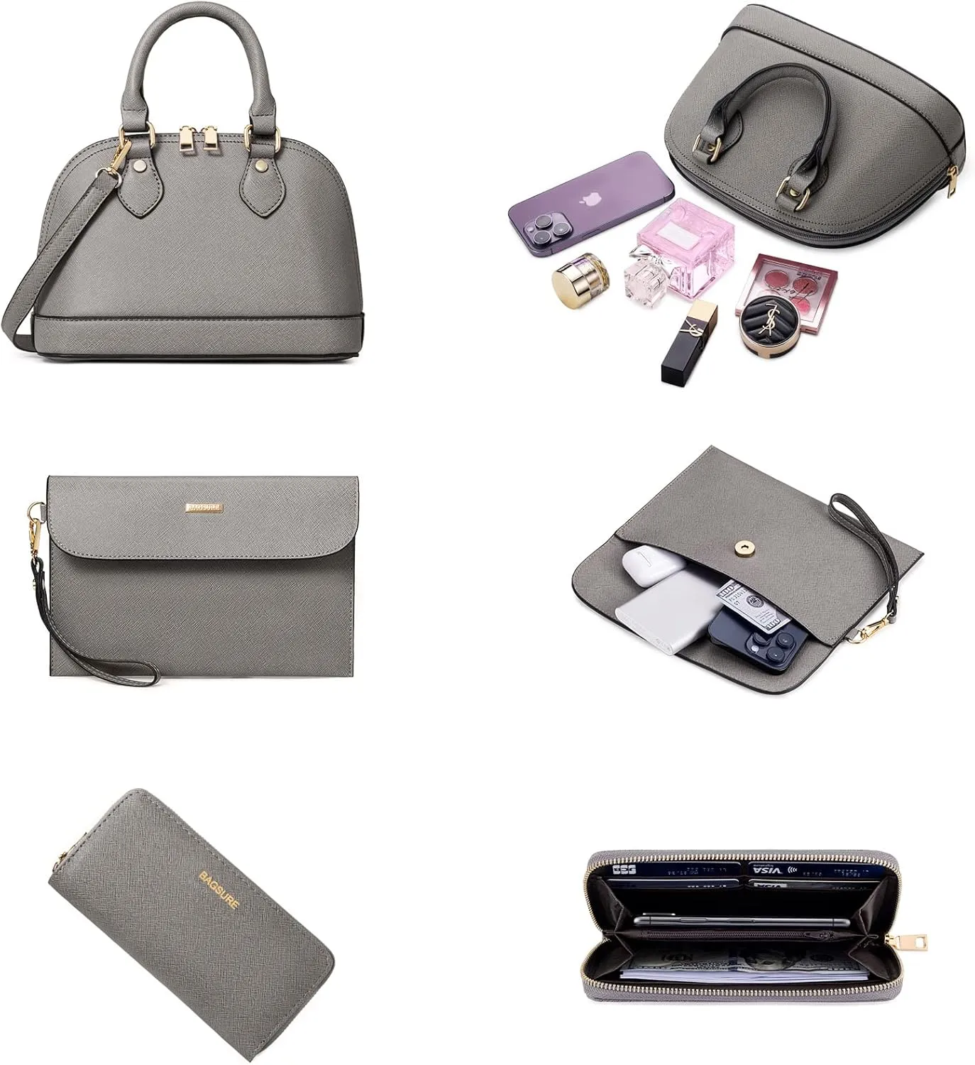 4PCS Women Fashion Handbags Purses Wallet Shoulder Bags Casual Tote Bag Crossbody Bags, Handbag Set Gift for Ladies Girls