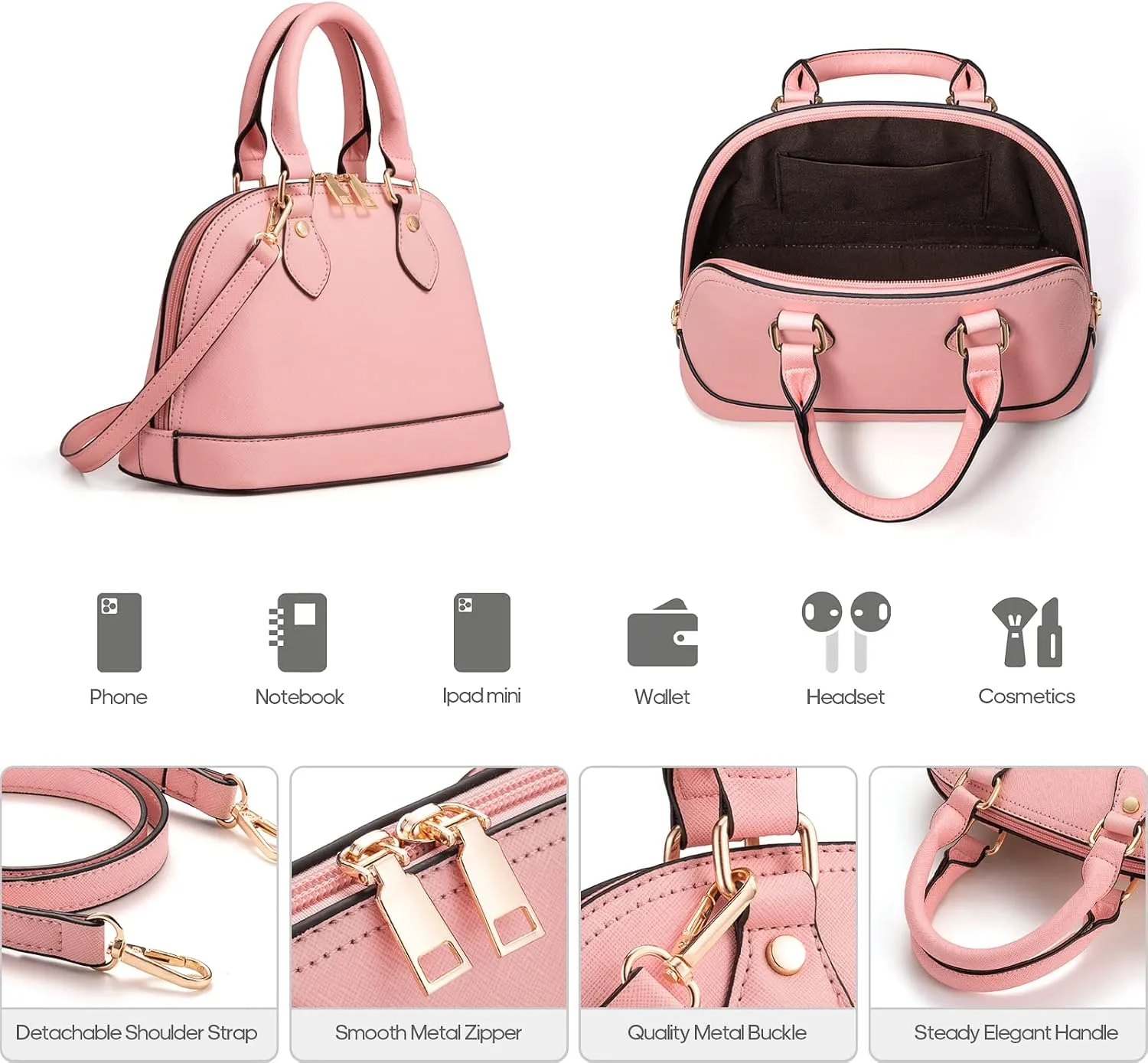 4PCS Women Fashion Handbags Purses Wallet Shoulder Bags Casual Tote Bag Crossbody Bags, Handbag Set Gift for Ladies Girls