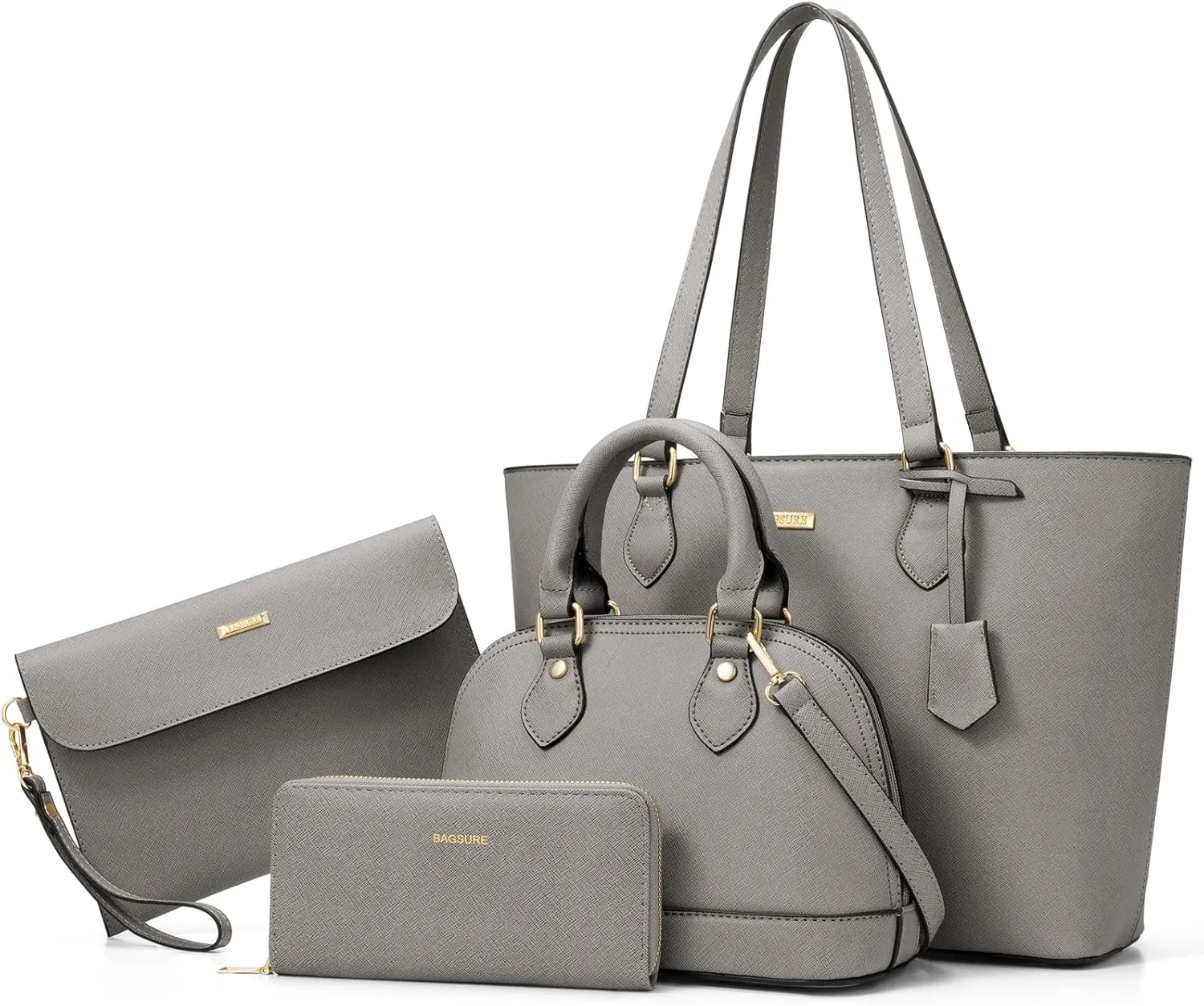 4PCS Women Fashion Handbags Purses Wallet Shoulder Bags Casual Tote Bag Crossbody Bags, Handbag Set Gift for Ladies Girls