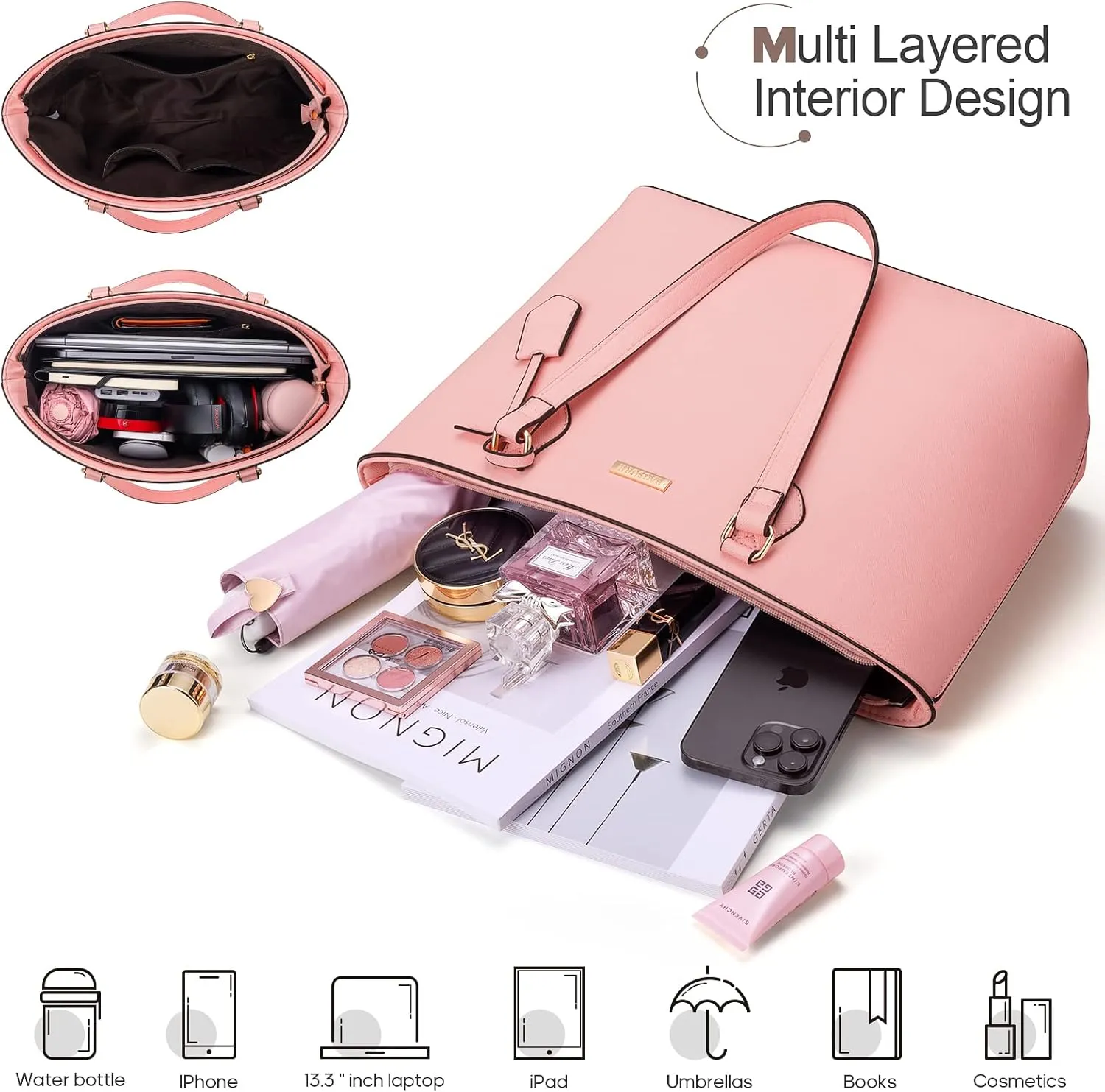 4PCS Women Fashion Handbags Purses Wallet Shoulder Bags Casual Tote Bag Crossbody Bags, Handbag Set Gift for Ladies Girls