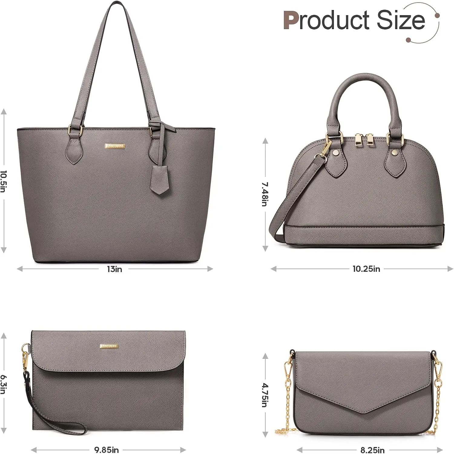 4PCS Women Fashion Handbags Purses Wallet Tote Shoulder Bags Casual Crossbody Bags, Best Valentine's Day Gift for Ladies Girls, Satchel Purse Set 4pcs