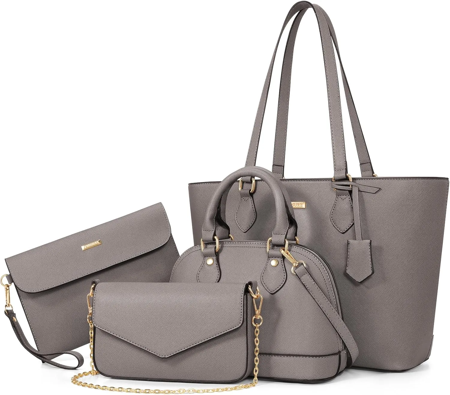 4PCS Women Fashion Handbags Purses Wallet Tote Shoulder Bags Casual Crossbody Bags, Best Valentine's Day Gift for Ladies Girls, Satchel Purse Set 4pcs