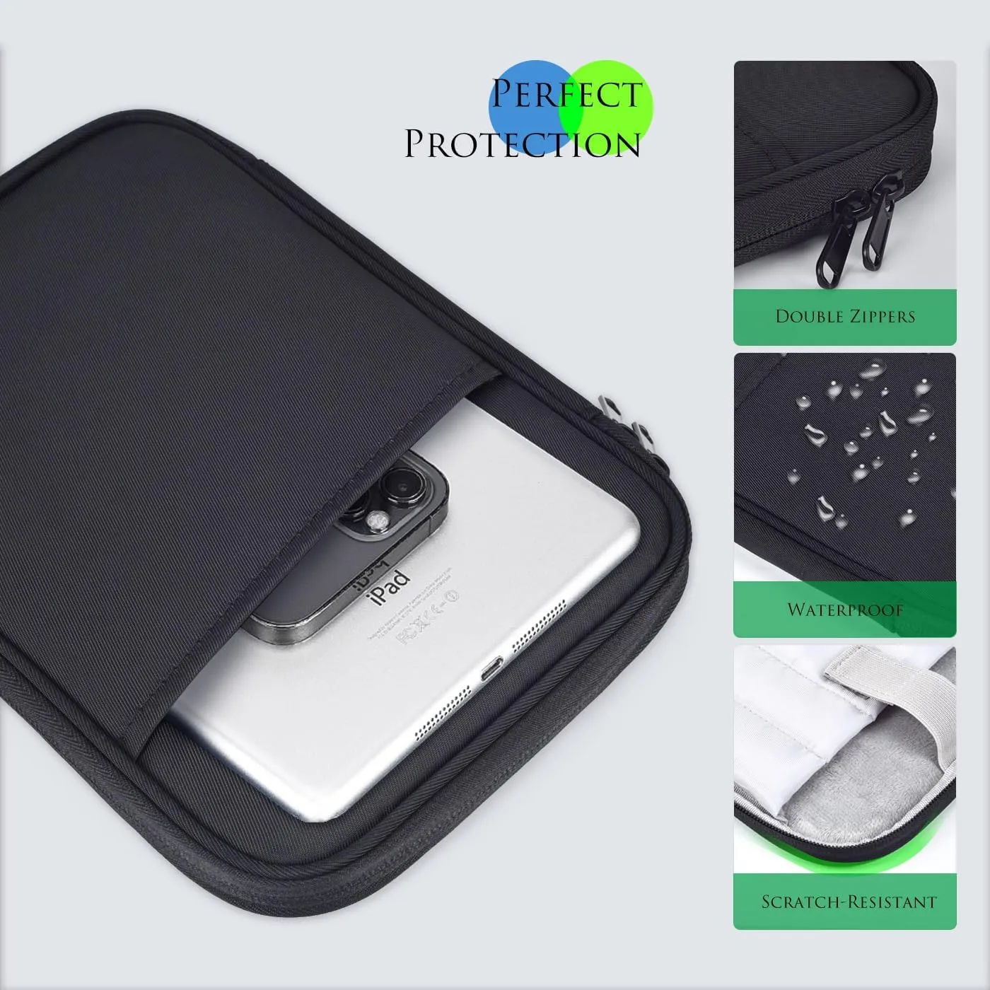 6-7 Inch E-Reader Tablet Carrying Sleeve for 7" Amazon Fire 7/Kindle Oasis,6.8" Kindle Paperwhite 11th 2021, 6" Kindle Paperwhite/Kindle 2022, Kobo Clara 2E/Libra 2 eReader Protective Bag Case(Black)