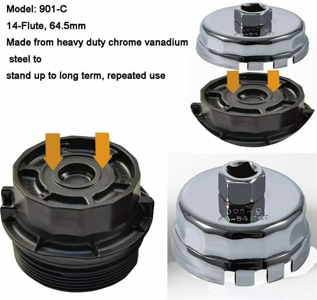 64mm 14 flute Oil Filter Cap Removal Tool, and vehicles 1.8L Engine Wrench(D)