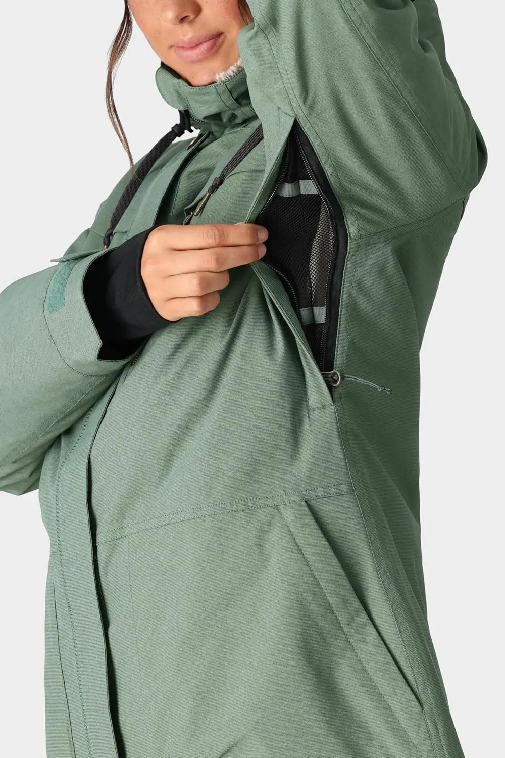 686 Women's Spirit Insulated Jacket - 2-Layer Fabric Design with Faux Fur and Satin Lining - Water & Weather Resistant
