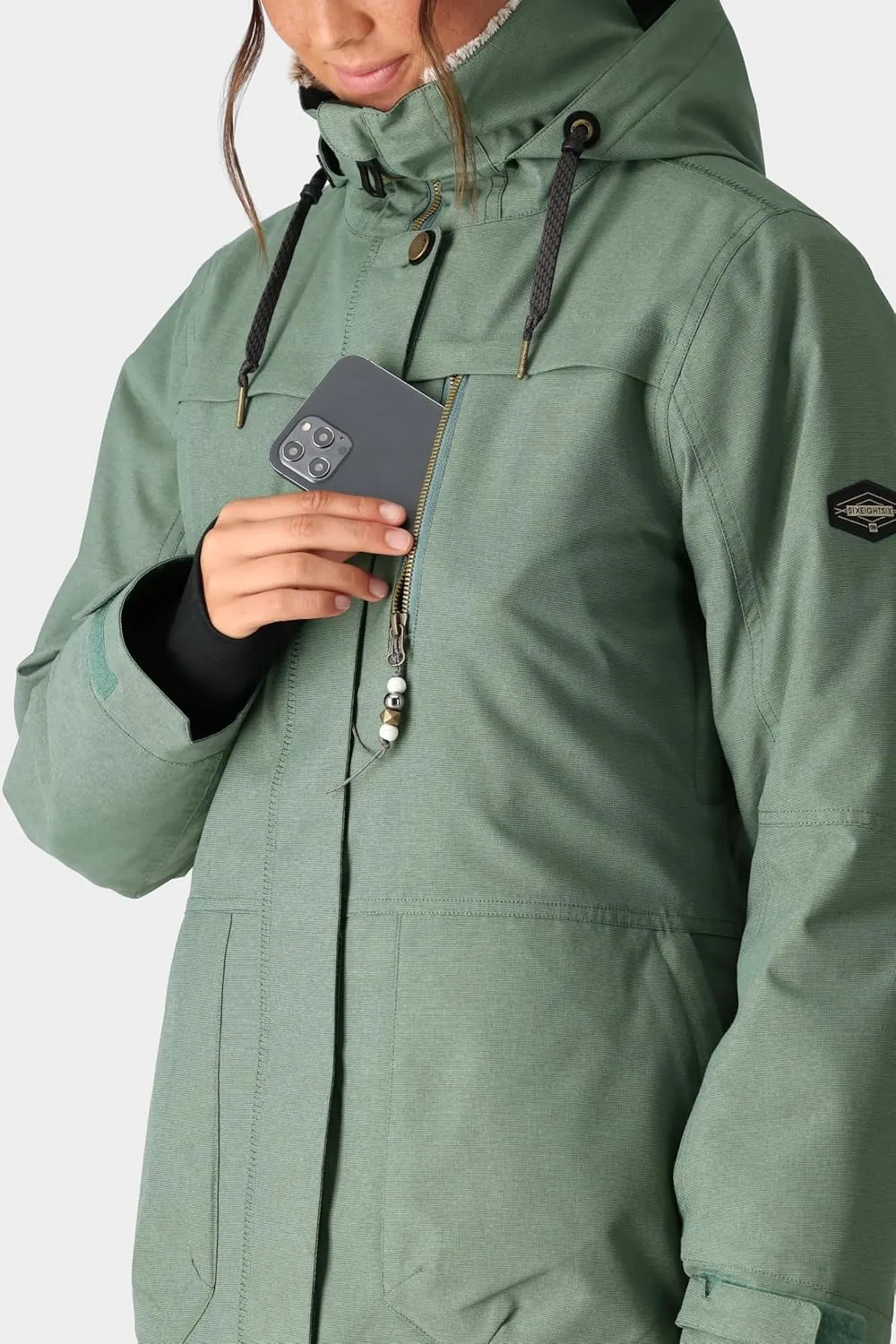 686 Women's Spirit Insulated Jacket - 2-Layer Fabric Design with Faux Fur and Satin Lining - Water & Weather Resistant