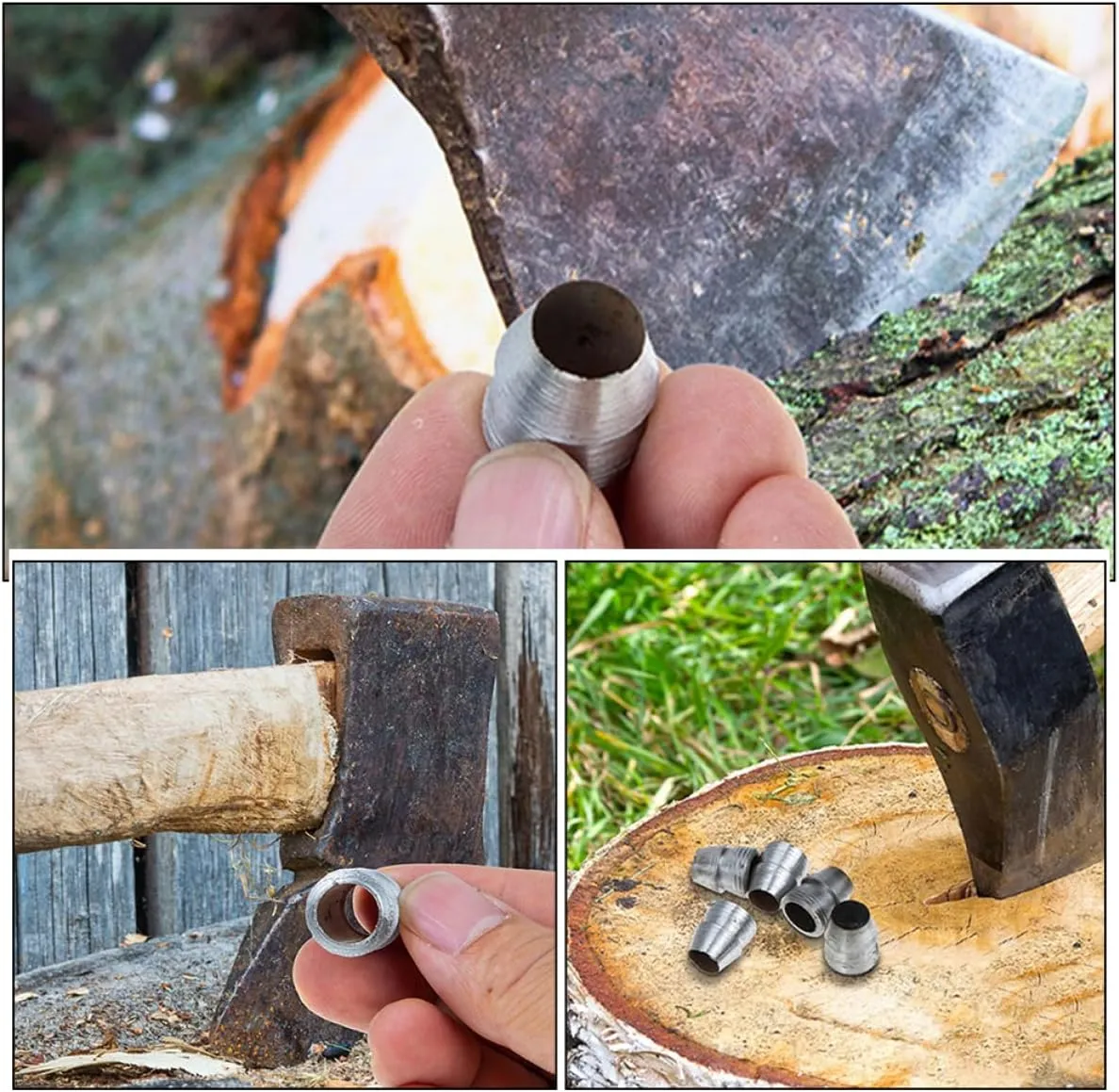 6pcs Axe Wedge Iron Replacement Wedge for Hammer Axe Handles Gardening Tools for Pruning Chopping and Trimming Reinforced Design for Enhanced Stability