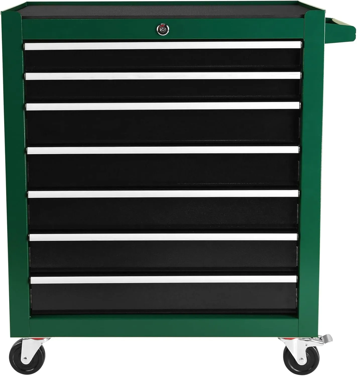 7-Drawer Tool Chest Organizer & Storage Cart, Multifunctional Tool Cabinet for Garage, Warehouse, Repair Shop (Black Green)
