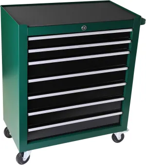 7-Drawer Tool Chest Organizer & Storage Cart, Multifunctional Tool Cabinet for Garage, Warehouse, Repair Shop (Black Green)