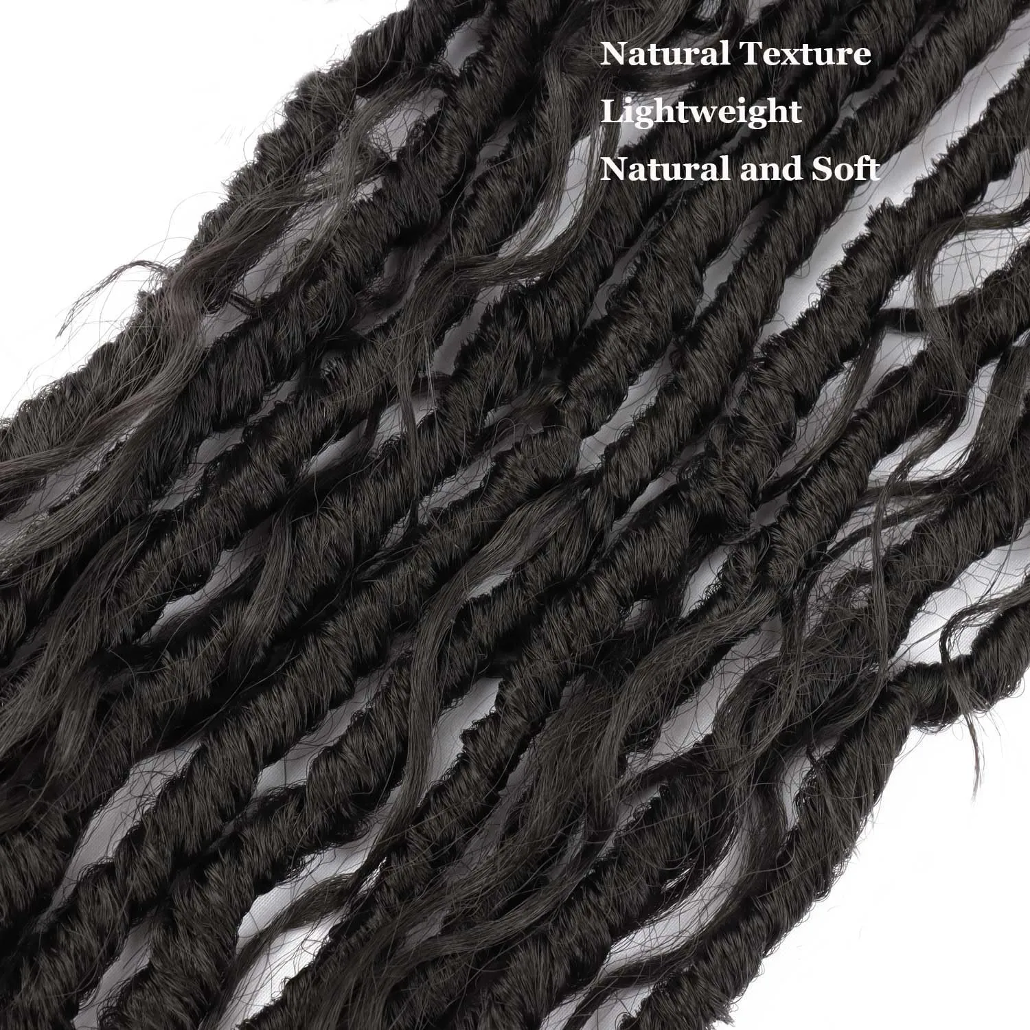 8 Packs Bohemian Faux Locs Crochet Hair 24 Inch Goddess Locs Crochet Braids Boho Crochet Soft Locs with Curly Crochet Hair for Black Women (2#, 24 Inch(Pack of 8))