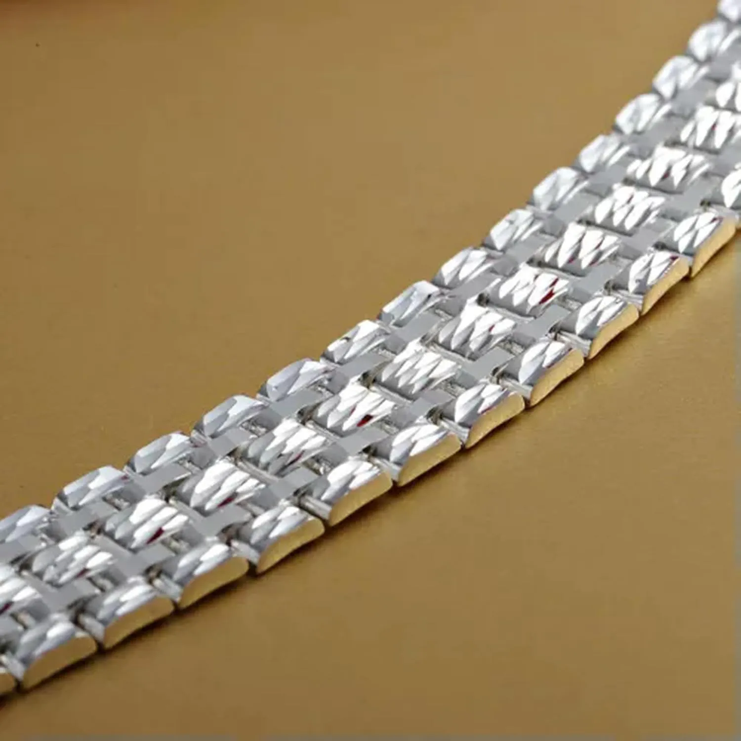 990 Pure Silver Bracelet for Women Men 15mm Wider Watch Link 7inch to 8inch -21cm/8.26inch-39-40g
