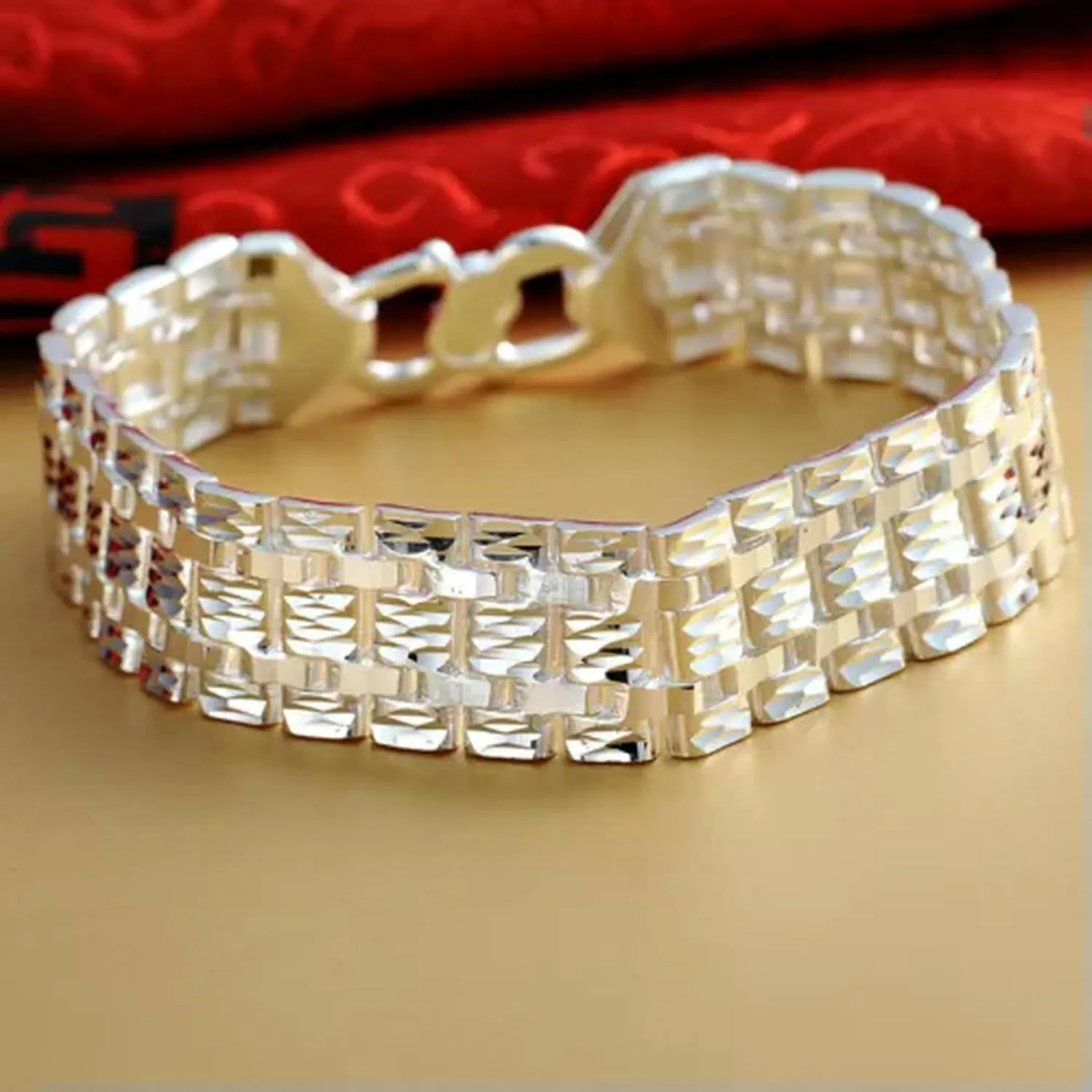 990 Pure Silver Bracelet for Women Men 15mm Wider Watch Link 7inch to 8inch -21cm/8.26inch-39-40g