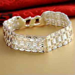 990 Pure Silver Bracelet for Women Men 15mm Wider Watch Link 7inch to 8inch -21cm/8.26inch-39-40g