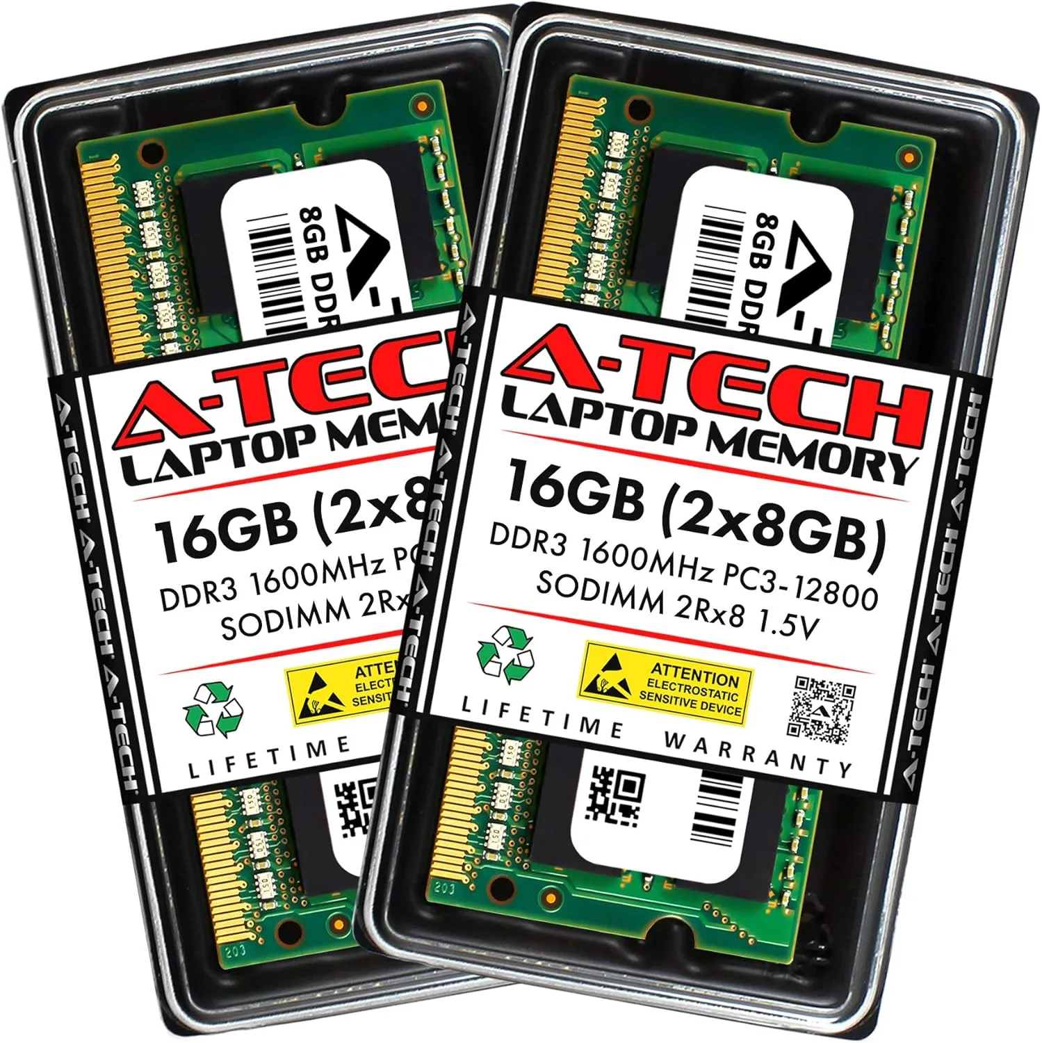A-Tech 16GB Kit (2x8GB) Memory RAM for HP/Compaq Elitebook 840 G1 - DDR3 1600MHz PC3-12800 Non ECC SO-DIMM 2Rx8 1.5V - Laptop & Notebook