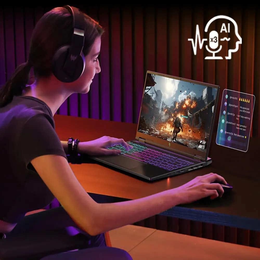 Acer Nitro 14 Gaming Laptop | AMD Ryzen 7 8845HS Octa-Core AI Capable Processor | NVIDIA GeForce RTX 4060 Laptop GPU | 14.5" WUXGA IPS 120Hz Display | 16GB LPDDR5X | 512GB SSD | WiFi 6E | AN14-41-R74Z