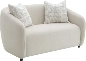 Acme Etienne Loveseat with 3 Pillows in Beige