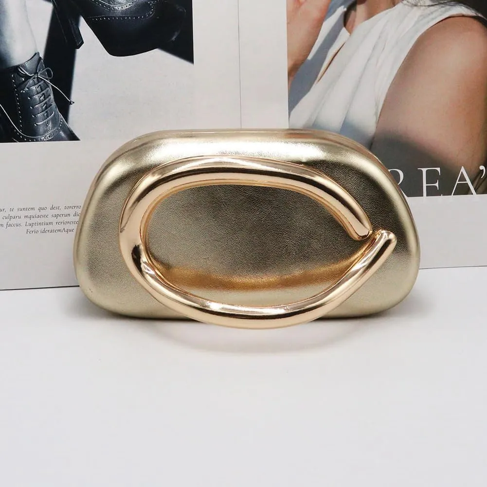 Acrylic Clutch Purse for Women Classic Round Acrylic Evening Handbag Vintage Metal Handlebars Bag for Wedding Party Prom