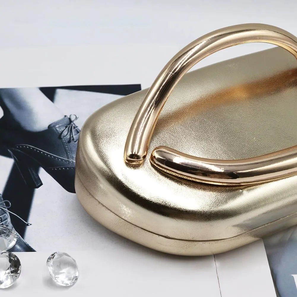 Acrylic Clutch Purse for Women Classic Round Acrylic Evening Handbag Vintage Metal Handlebars Bag for Wedding Party Prom