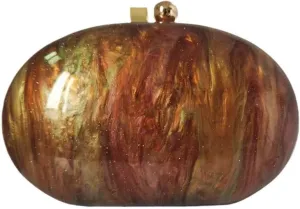 Acrylic Evening Clutch Bag for Women Shell Shape Shoulder Crossbody Bag Glitter Marble Purse Handbag