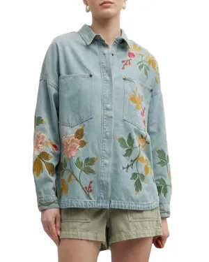 Adelle Denim Pocket Overshirt in Multi | Multi