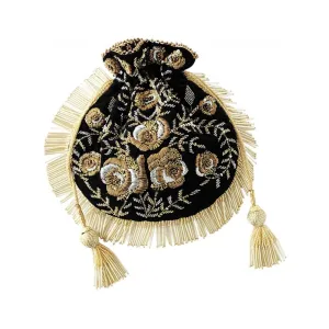 Adora By Ankita Black Flapper Zardozi Bag