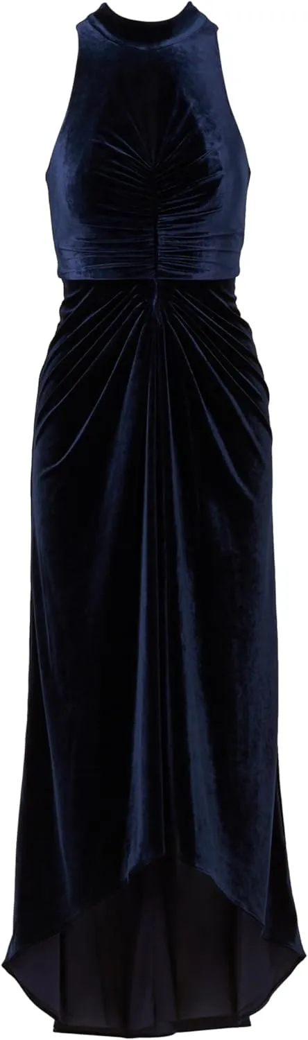 Adrianna Papell Women's Velvet High Low Gown