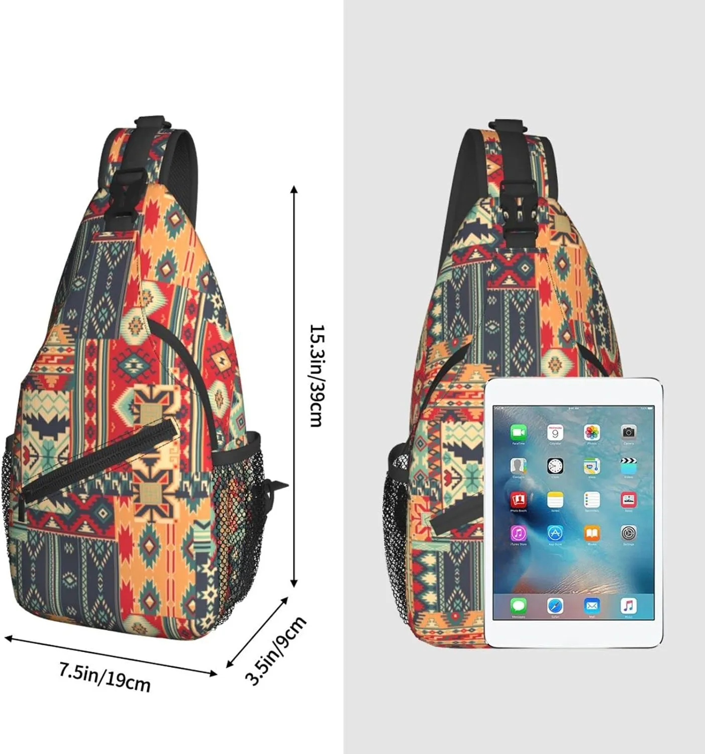 African Sling Bag Crossbody Chest Daypack Casual Backpack African Art Shoulder Bag For Travel Hiking Sport Outdoor