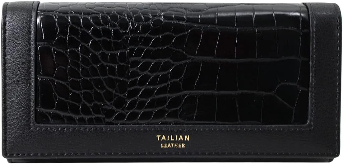 Aisi Women Men Leather Wallet Embossed Crocodile Clutch Wallet Credit Card Holder
