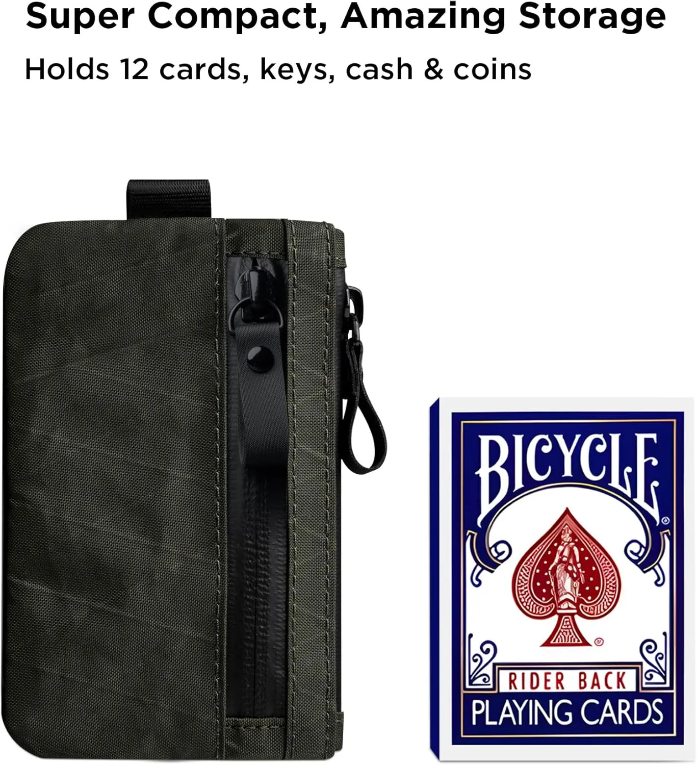 ALPAKA Zip Pouch - Dark Green X-Pac RFID-Blocking Cash and Card Wallet - Made with Carbon Neutral and Weatherproof Fabrics, YKK Zipper for Men