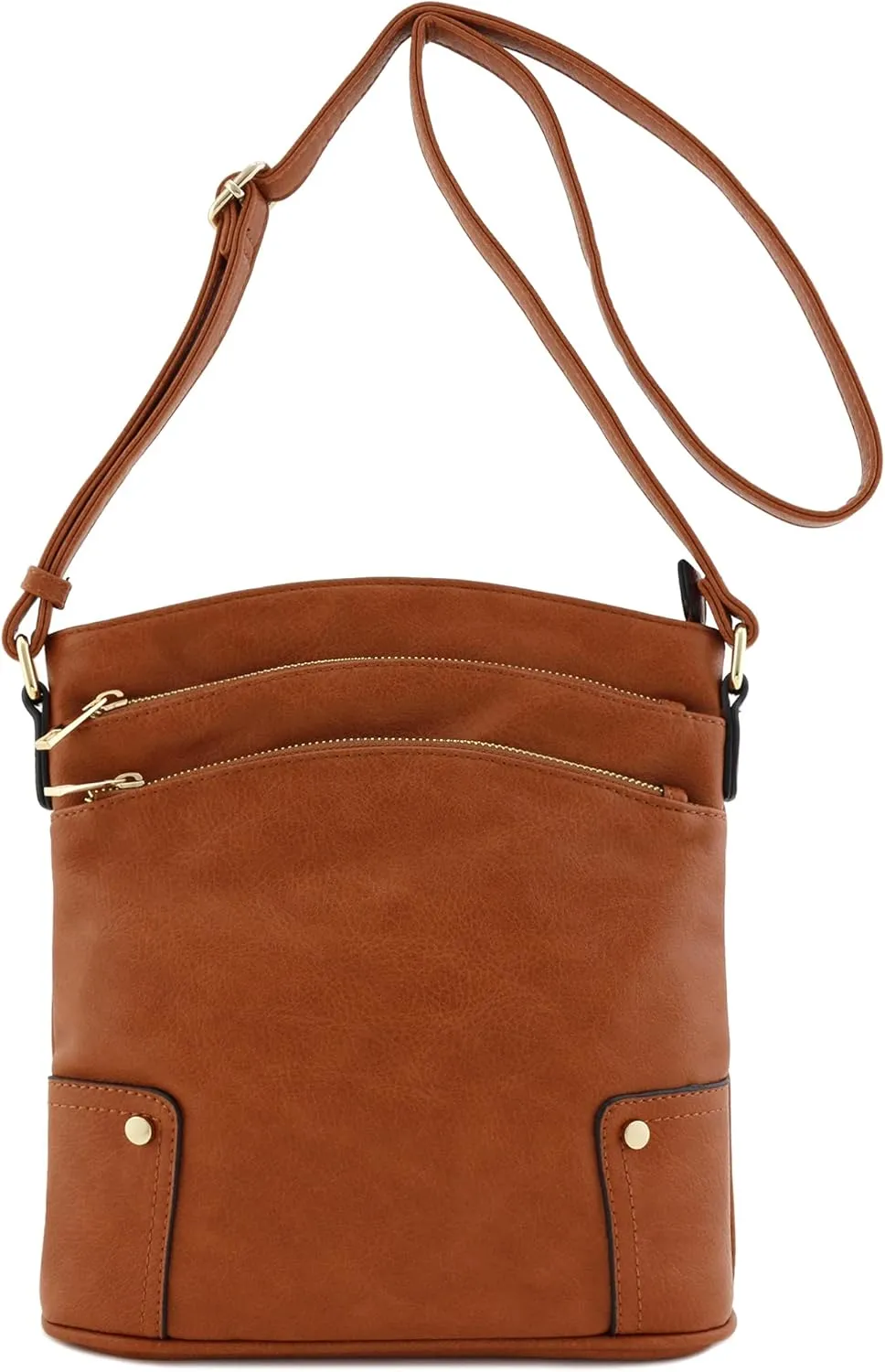 ALYSSA Triple Zip Pocket Large Crossbody Bag