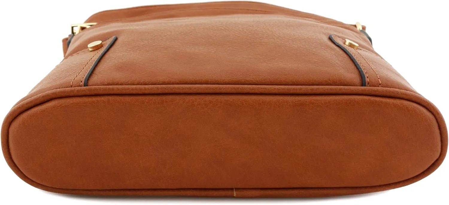 ALYSSA Triple Zip Pocket Large Crossbody Bag